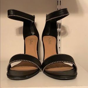 Black open toe heels never worn